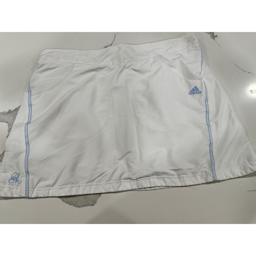 Vtg Adidas Womens White Blue Athletic Tennis Golf Skirt Size XL